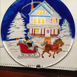 Glass Christmas Platter